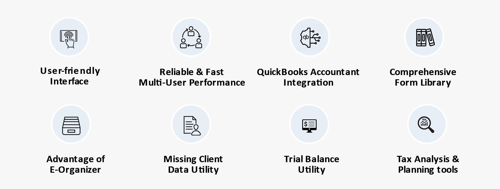 What are the features of Lacerte tax software?
